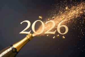 Champagne bottle and year representing Loudoun County Real Estate Market 2026
