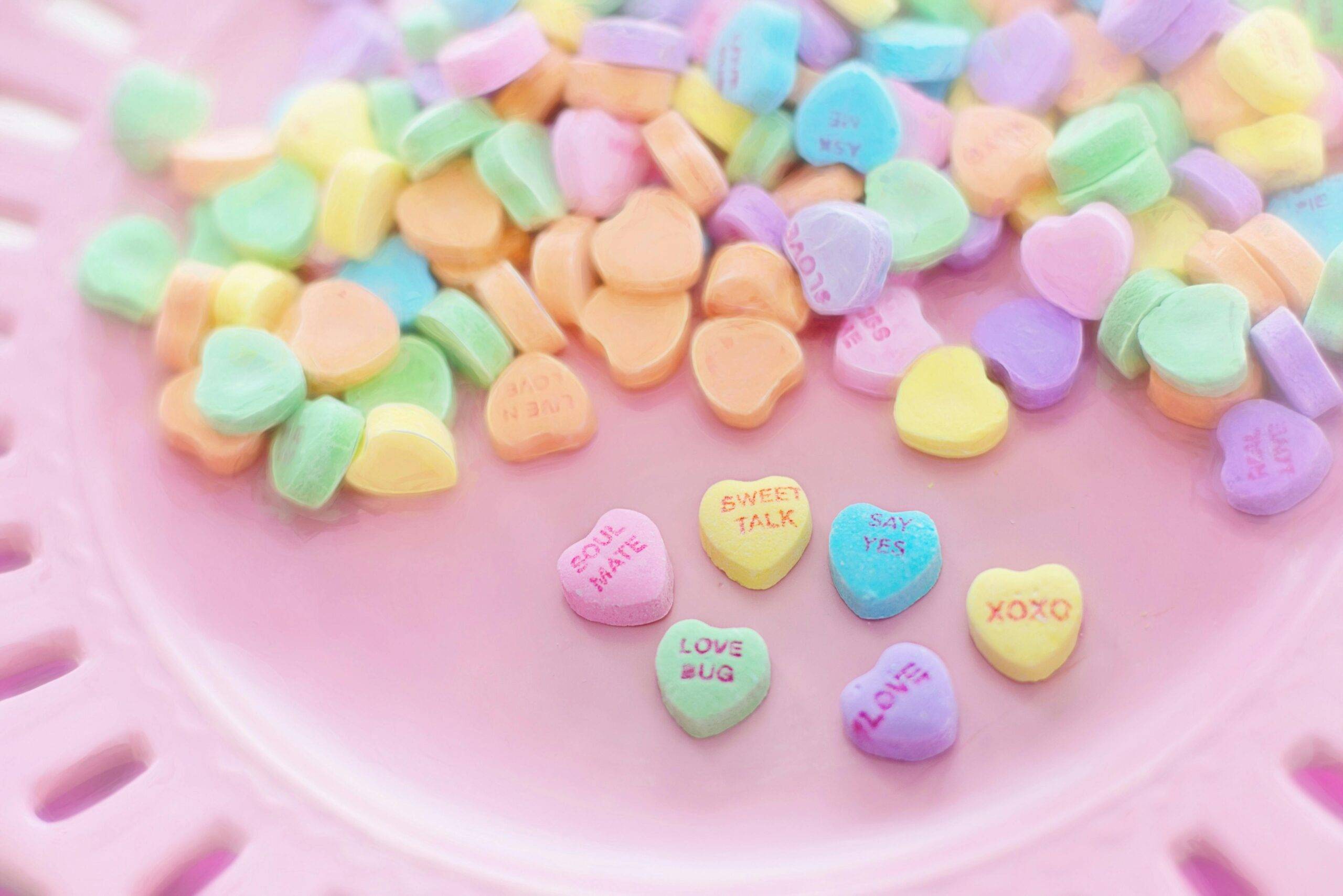 Heart-shaped candies for Valentine’s Day in Loudoun County, VA